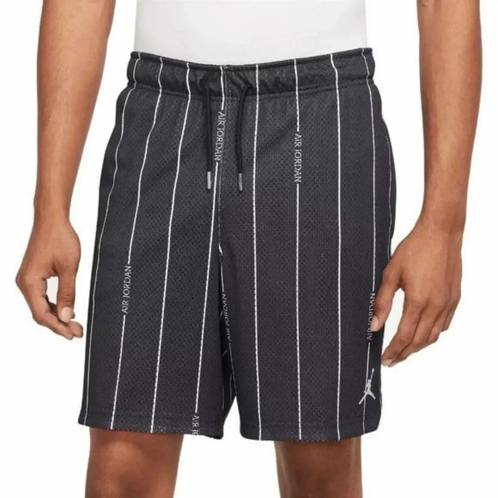 Nike Air Jordan Essentials Basketball Shorts Mens Medium Black Pinstripe Mesh
